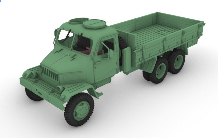 Praga V3S - valník nízký - Měřítko: 1:120, Provedení kabiny: Kabina uzavřená, Provedení nástavby: Nedělené bočnice