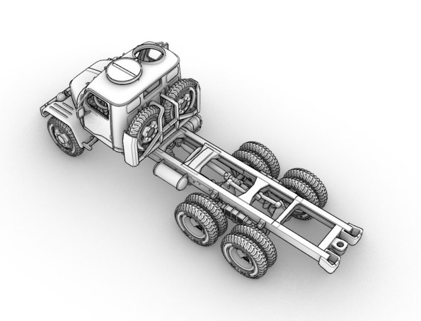 Praga V3S - šasi - Měřítko: 1:87