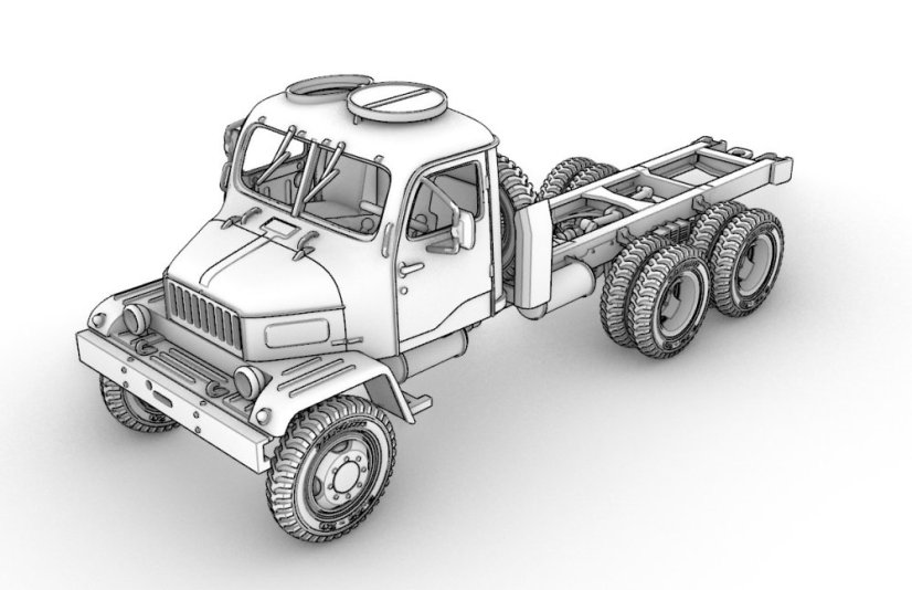 Praga V3S - šasi - Měřítko: 1:87